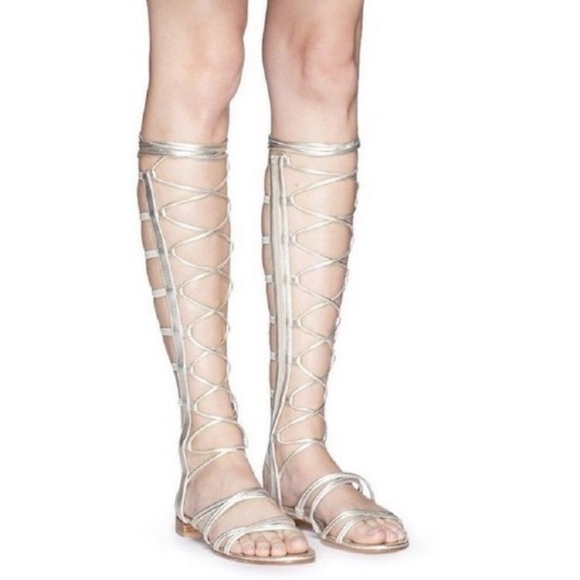 Stuart Weitzman Silver 'sparta' Gladiator Sandals - Picture 2 of 8